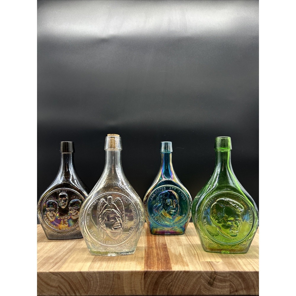 Four Vintage Wheaton Glass Containers Carnival Glass Collectors Items